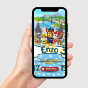 Convite Digital Animado - Patrula Canina