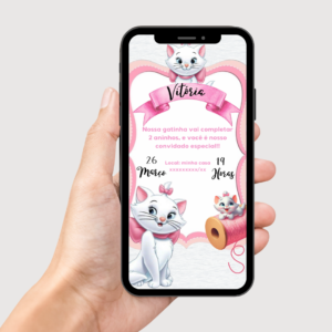 Convite Digital Interativo - Gatinha Marie